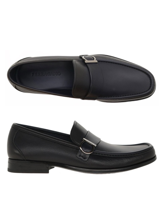 Salvatore Ferragamo Duomo Loafers Midnight Blue Leather Size 12 US New main image 7